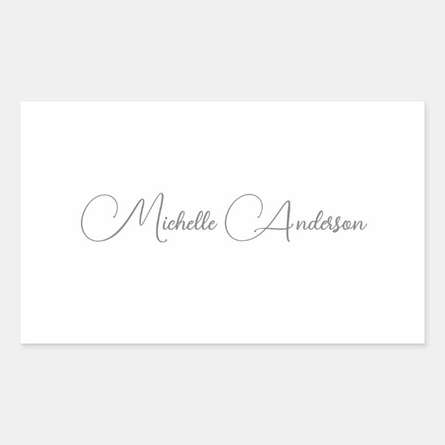 Minimalist Professional Modern Plain Name Rectangular Sticker (Front)
