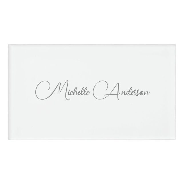 Minimalist Professional Modern Plain Name Tag (Front)