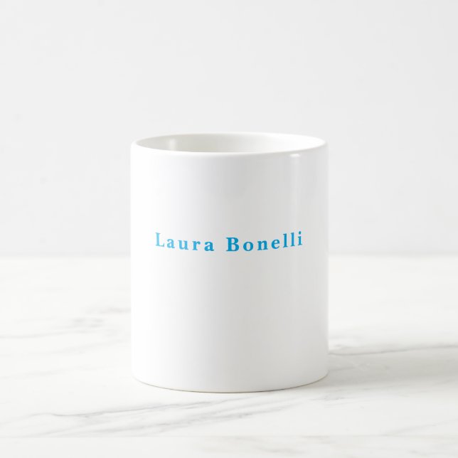 Minimalist Professional Modern Plain Name Title Coffee Mug (Center)