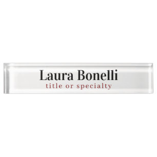 Minimalist Professional Modern Plain Name Title Nameplate