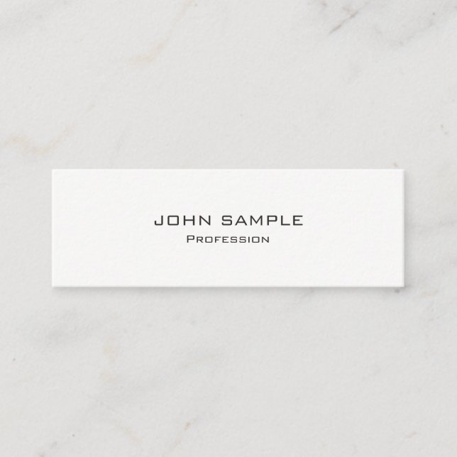 Minimalist Professional Modern White and Grey Mini Business Card (Front)