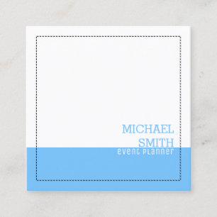 Minimalist Professional Modern White Maya blue Square Business Card