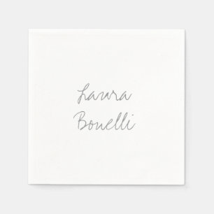 Minimalist Professional Modern Your Name Napkin