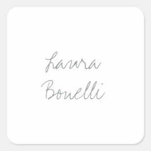 Minimalist Professional Modern Your Name Square Sticker