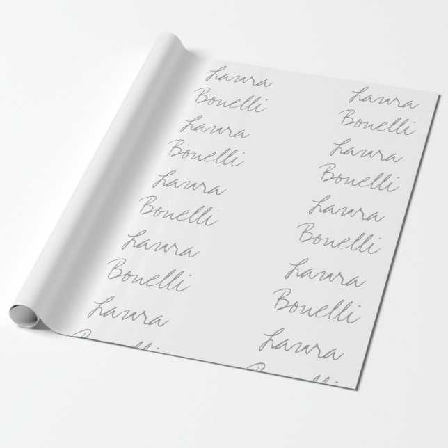 Minimalist Professional Modern Your Name Wrapping Paper (Unrolled)