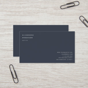 Minimalist Professional Navy Blue Business Card