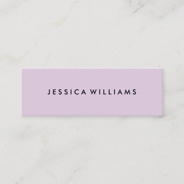 Minimalist Professional Pastel Purple Mini Business Card (Front)