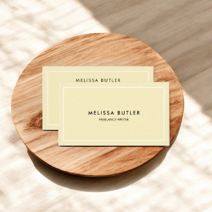 Minimalist Professional Pastel Yellow Business Card