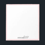 Minimalist professional personalised stationery notepad<br><div class="desc">Elegant modern minimalist typography name design with colour editable blush pink border,  simple and stylish. great professional personalised stationery.
See all the matching pieces in collection</div>