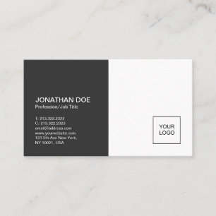 Minimalist Professional Plain Black White Elegant Business Card