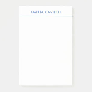 Minimalist Professional Plain Blue White Post-it Notes