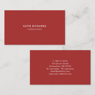 Minimalist Professional Red Business Card