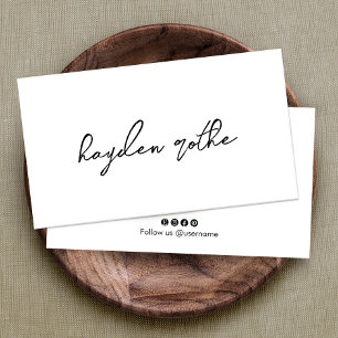 Minimalist Professional Signature Script Name Business Card