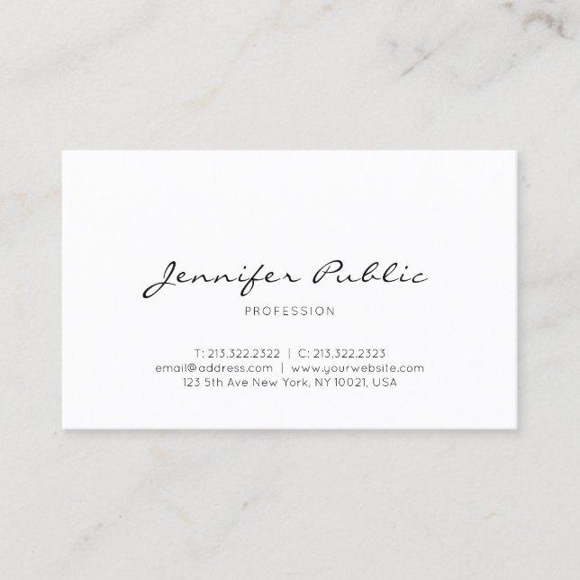 Minimalist Professional Simple Elegant Modern Business Card (Front)