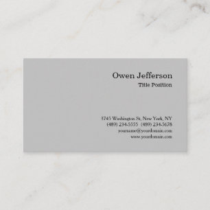 Minimalist Professional Simple Modern Plain Grey Business Card