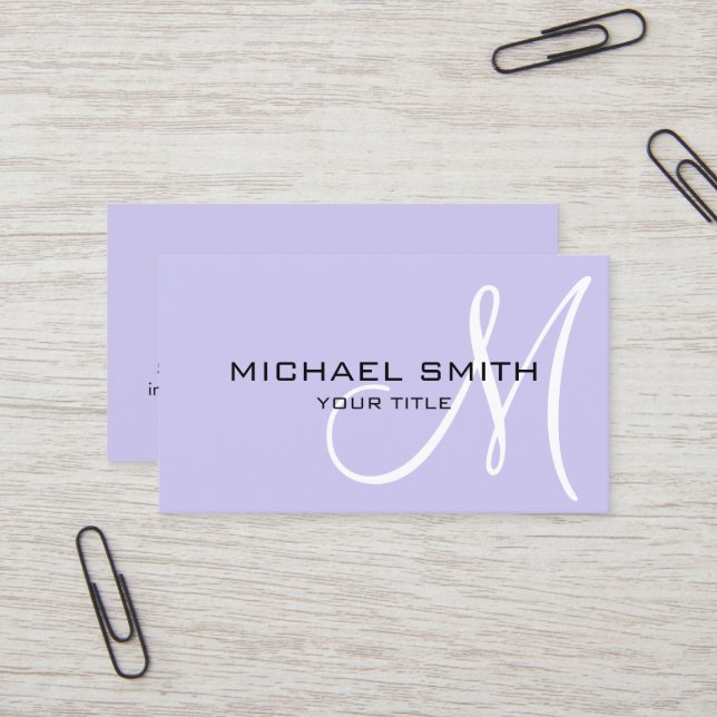 Minimalist Professional Soap Monogram Business Card (Front/Back In Situ)