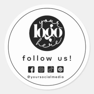 Minimalist Professional Social Media Custom Logo Classic Round Sticker