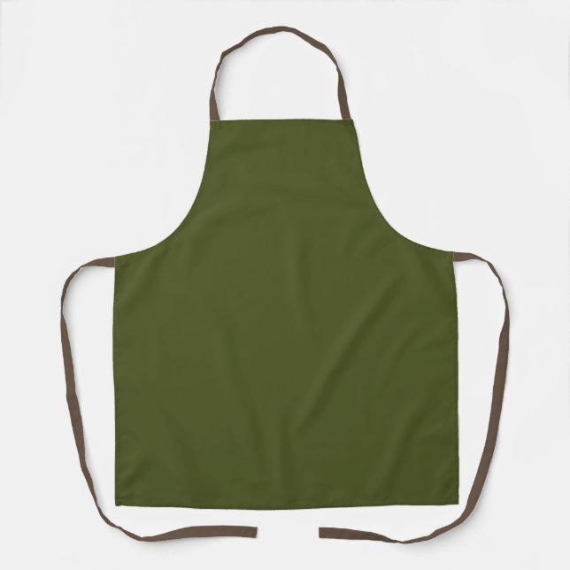 Minimalist Professional Solid Army Green Colour Apron (Front)