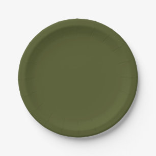 Minimalist Professional Solid Army Green Colour Paper Plate
