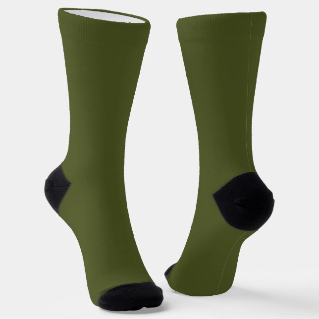 Minimalist Professional Solid Army Green Colour Socks (Angled)