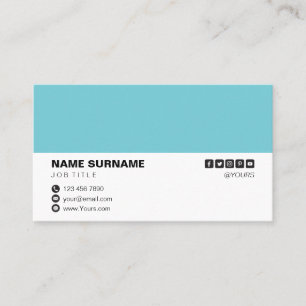 Minimalist Professional Solid Blue Business Card