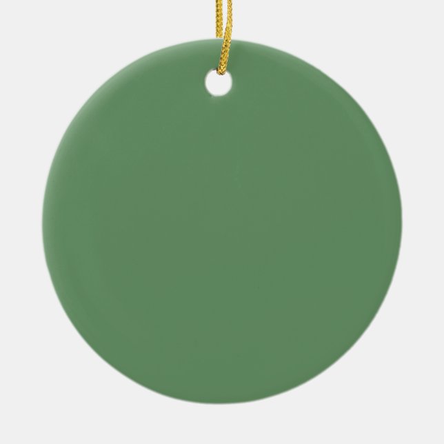 Minimalist Professional Solid Russian Green Colour Ceramic Ornament (Front)