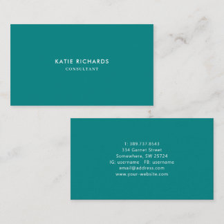 Minimalist Professional Teal Business Card