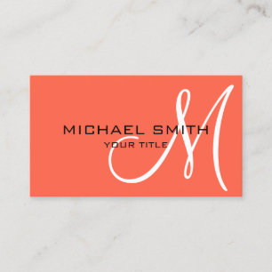Minimalist Professional Tomato Monogram Business Card