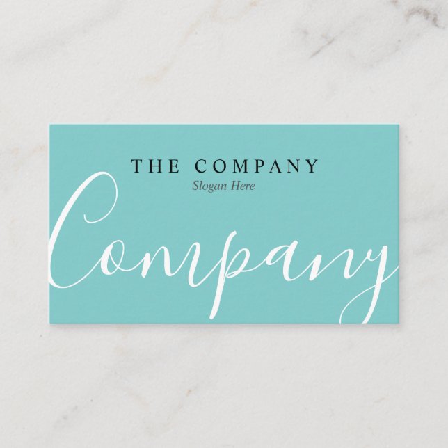 Minimalist Professional Turquoise Business Card (Front)