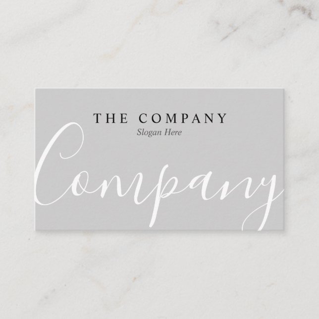 Minimalist Professional Typo Grey Business Card (Front)