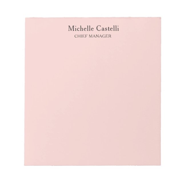 Minimalist Professional Unique Classical Pastel Notepad (Front)