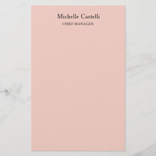 Minimalist Professional Unique Classical Pastel Stationery (Front)