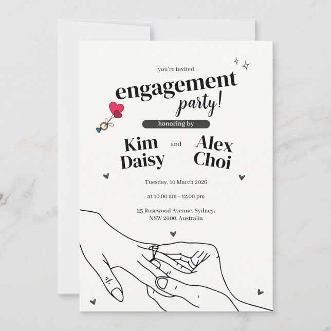 Minimalist Proposal Elegant Invite | Engagement (Front)