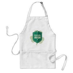 Minimalist Proud Irish Shield & Shamrock Heritage Standard Apron