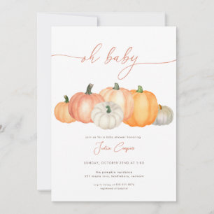 Minimalist Pumpkin Baby Shower Invitation 