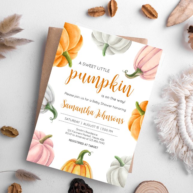Minimalist Pumpkin Fall Baby Shower Invitation (Minimalist Pumpkin Baby Shower Invitation)