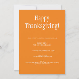 Minimalist Pumpkin Pie Autumn Thanksgiving Dinner Invitation