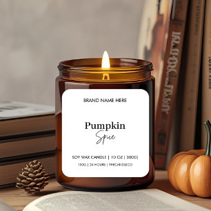 Minimalist Pumpkin Spice Fall Candle Label