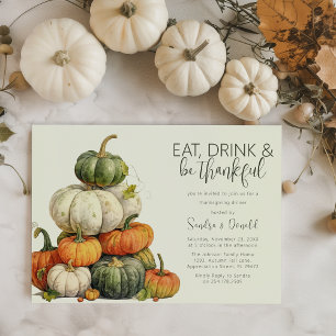 Minimalist Pumpkin Thanksgiving Dinner Invitation