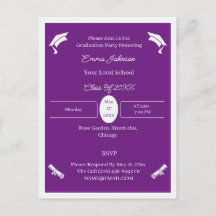 Minimalist Purple And White Custom Graduation