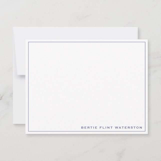 Minimalist Purple Border Note Card (Front)