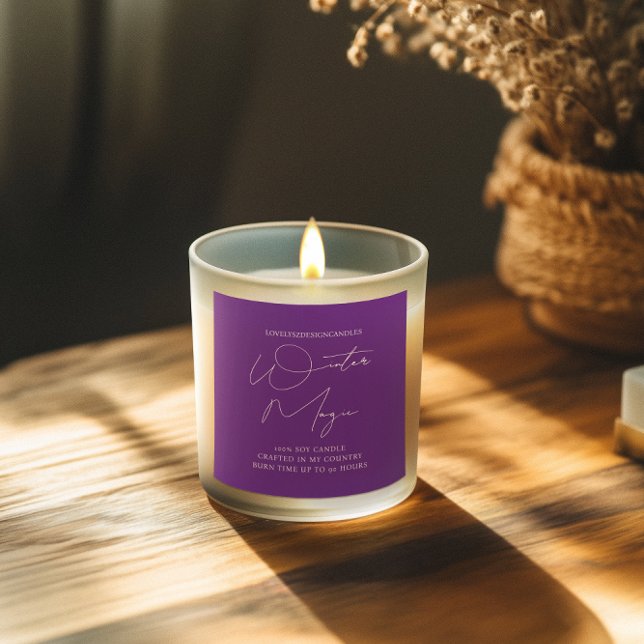 Minimalist Purple Candle Product Label (Creator Uploaded)