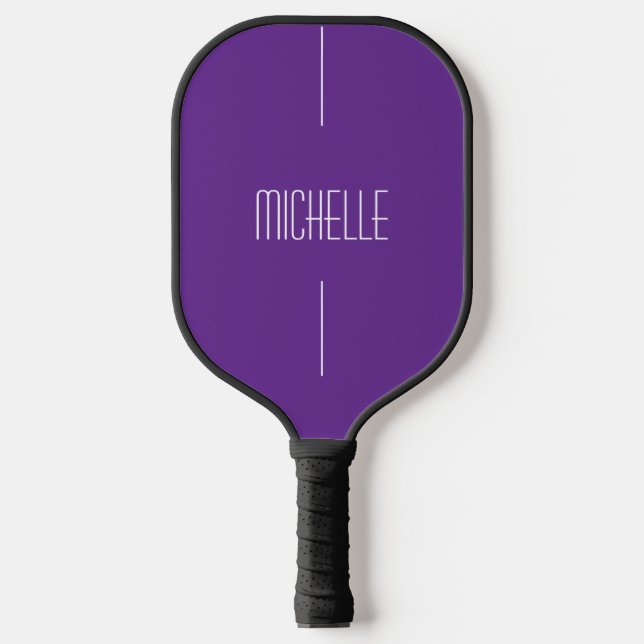Minimalist Purple Custom with Name Pickleball Paddle (Front)