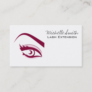 Minimalist Purple Eyelash Extension Makeup Artist Business Card