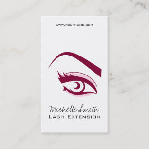 Minimalist Purple Eyelash Extension Makeup Artist Business Card