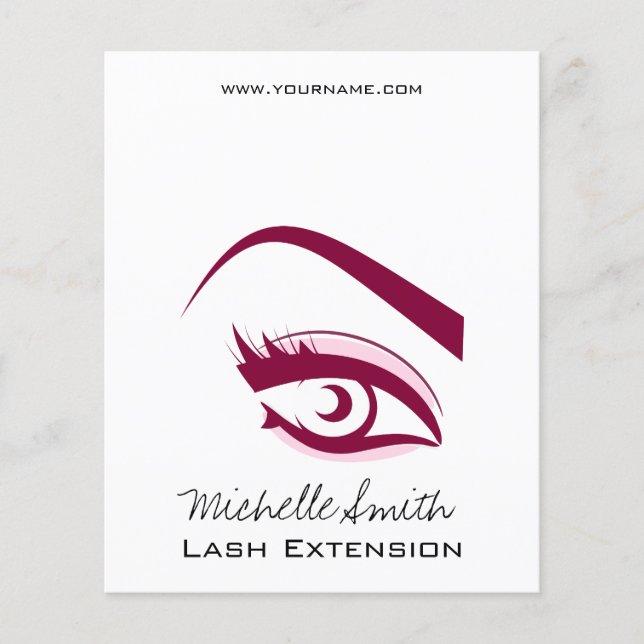 Minimalist Purple Eyelash Extension Makeup Artist Flyer (Front)