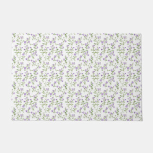 Minimalist purple flowers doormat