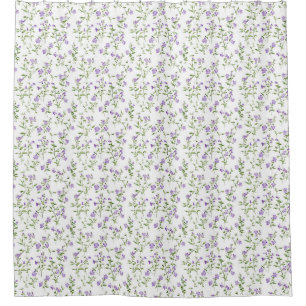Minimalist purple flowers shower curtain