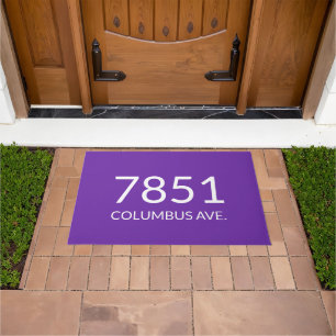 Minimalist purple grape and white elegant doormat