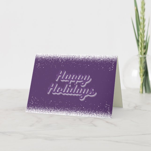 Minimalist Purple Holiday Card (Front)